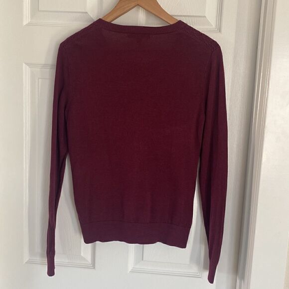 Banana Republic Women’s Cardigan Sweater Crew Neck Wine/Burgundy Size S EUC - Picture 4 of 10